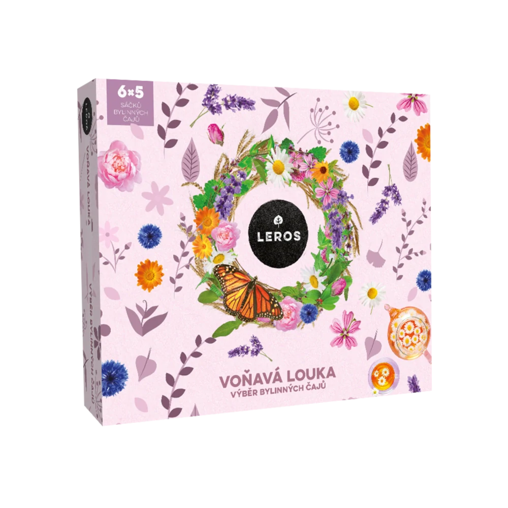 LEROS Dárková kazeta Voňavá Louka 6x5 ks - celkem 30 kusů - výběr bylinný čajů