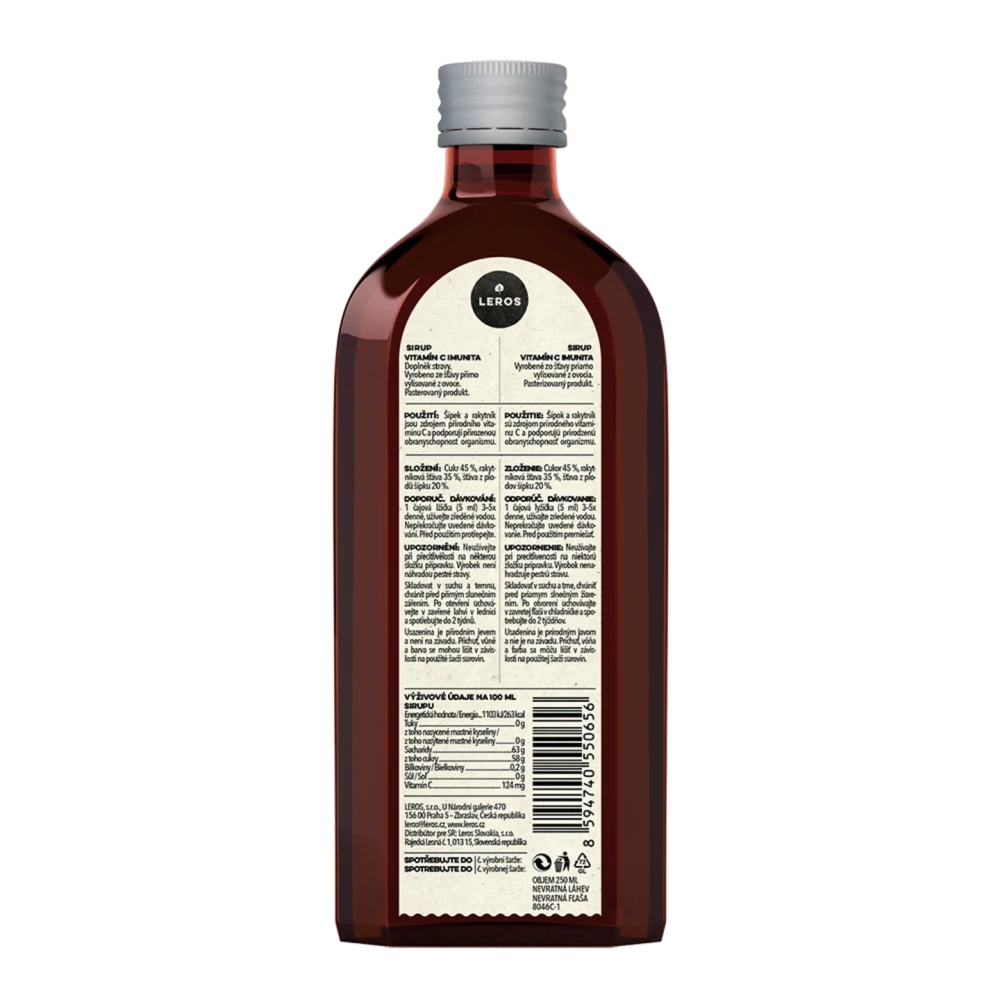 Leros Sirup vitamín C Imunita 250 ml 