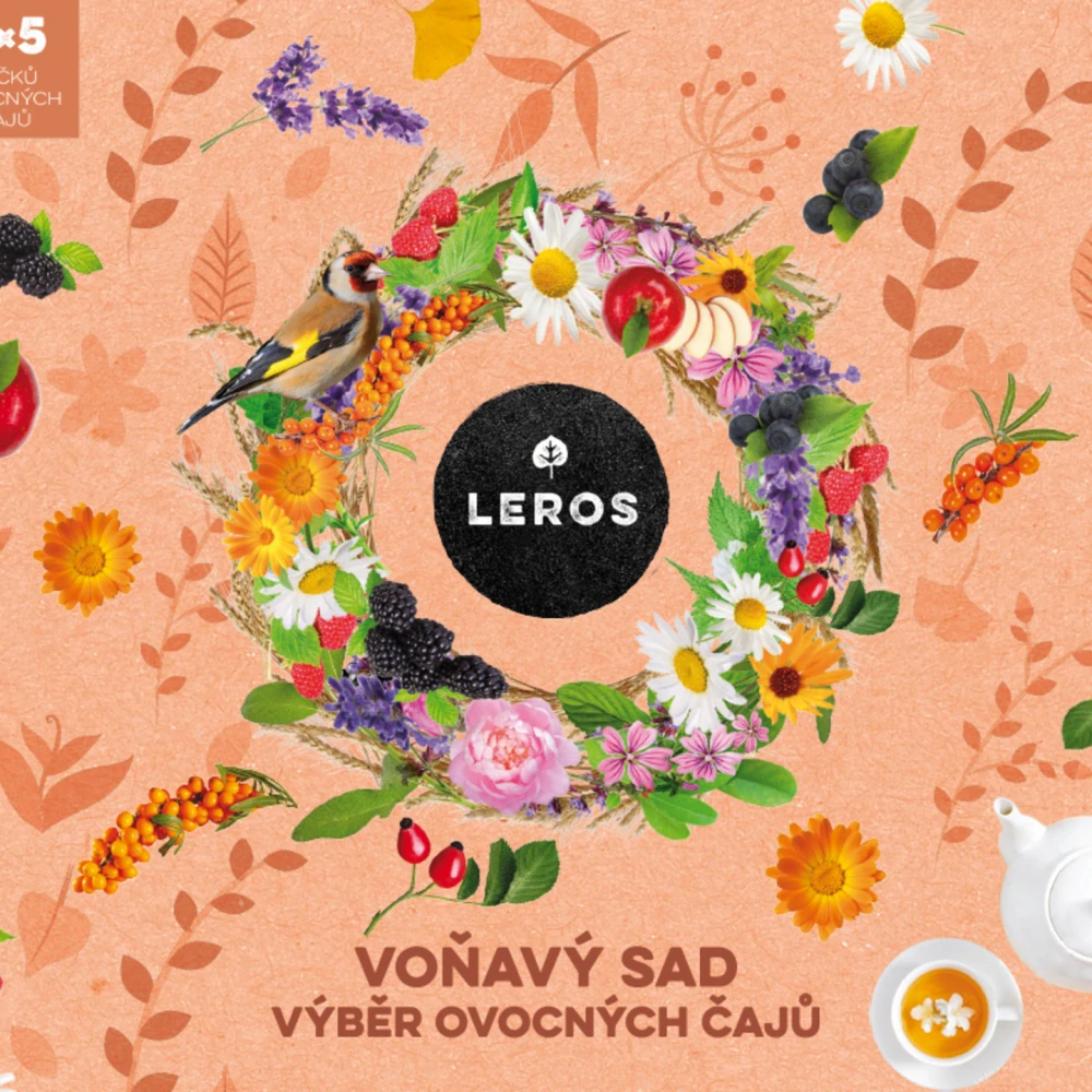 LEROS VOŇAVÝ SAD 6 druhů ovocných čajů po 5 sáčcích 30 ks