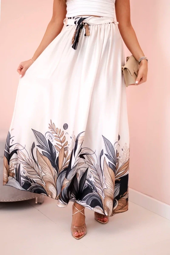 Kesi Dámská sukně dlouhá bílá 5229-3 oversized 