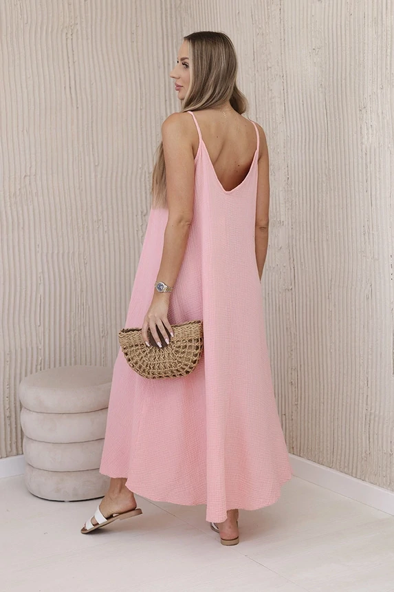 Kesi Dámské šaty mušelín 7088534-7 růžová 