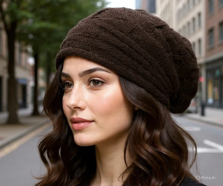 F4H Pletená čepice hnědá Houmles unisex 7027862-4