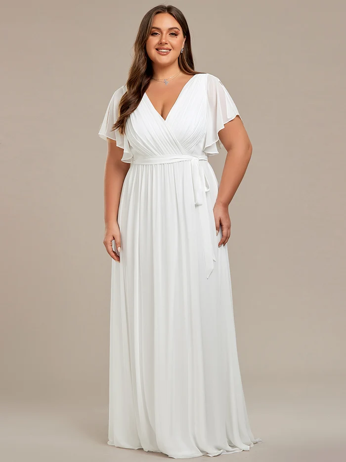Ever Pretty večerní a společenské šaty EE0164-5 bílá XL / XXL / 3XL / 4XL / 5XL / 6XL / 7XL / 8XL / 9XL (Skladem: XL)