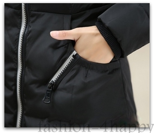 Zimní prošívaná bunda PARKA dlouhá s kapucí JAPAN style 762318-1 černá XS/S
