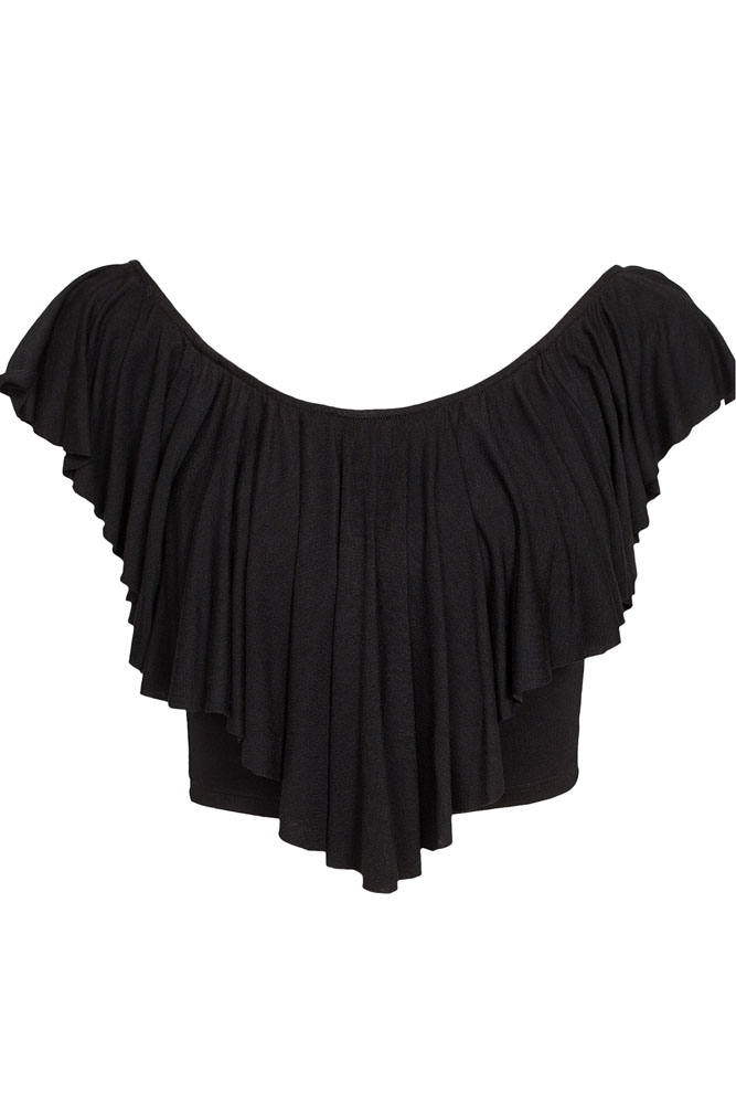 SEXY TOP s volánkem černá UNI XS/S/M 125518-2