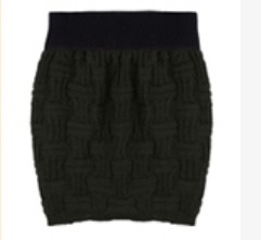 Pletená MINI SUKNĚ tmavá khaki UNI XS/S 7037578