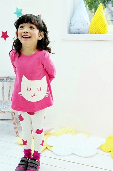 Dívčí komplet legíny a tričko dlouhým rukávem 7018742-2  růžová 98