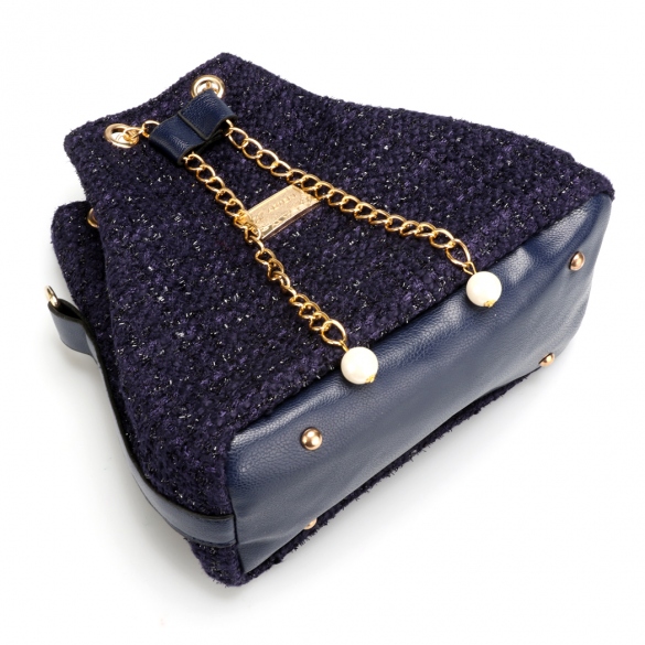 Elegantní dámská KABELKA s flitry CROSSBODY 7025761-1 modrá