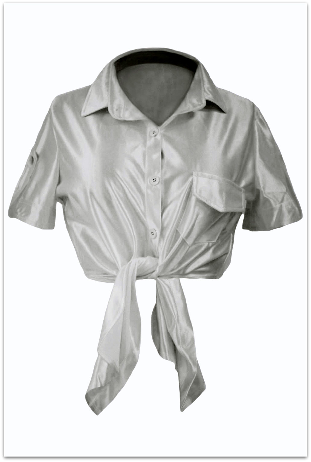 Luxusní dámská košile 125783-11 šedá M/L