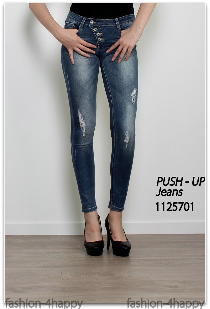 GOLDENIM Dámské džíny kalhoty PUSH - UP JEANS 1125701 modrá XS