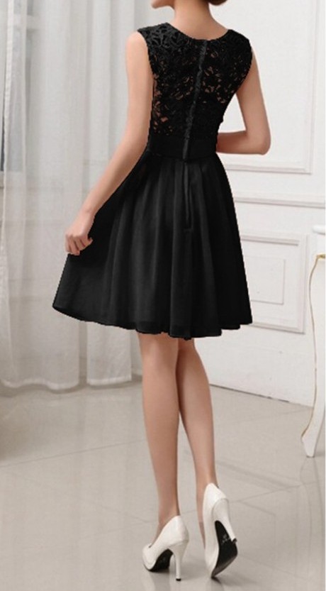 Plesové ŠATY MINI s krajkou 33771-2 černá