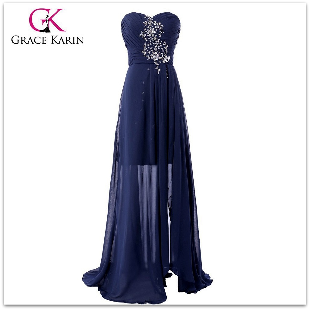 Luxusní společenské ŠATY GRACE KARIN CL3443 modrá S 