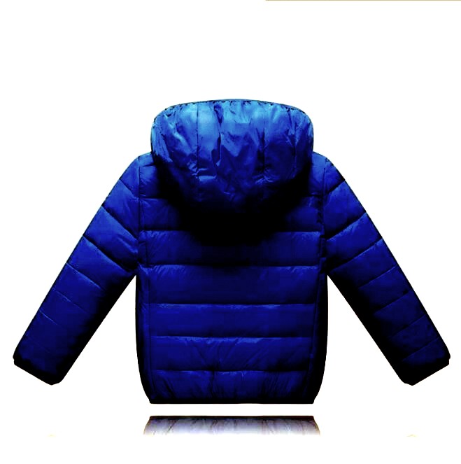 Dětská ULTRA LIGHT péřová bunda s kapucí UNISEX 9901750-3 modrá 128/134