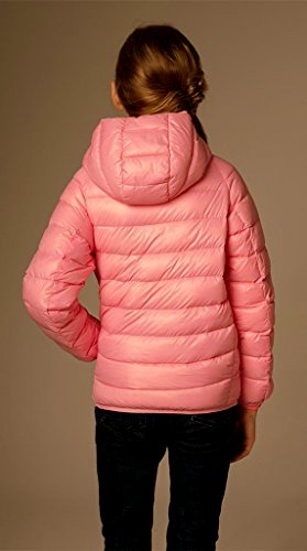 Dětská ULTRA LIGHT péřová bunda s kapucí UNISEX 9901750-5 růžová 134/140