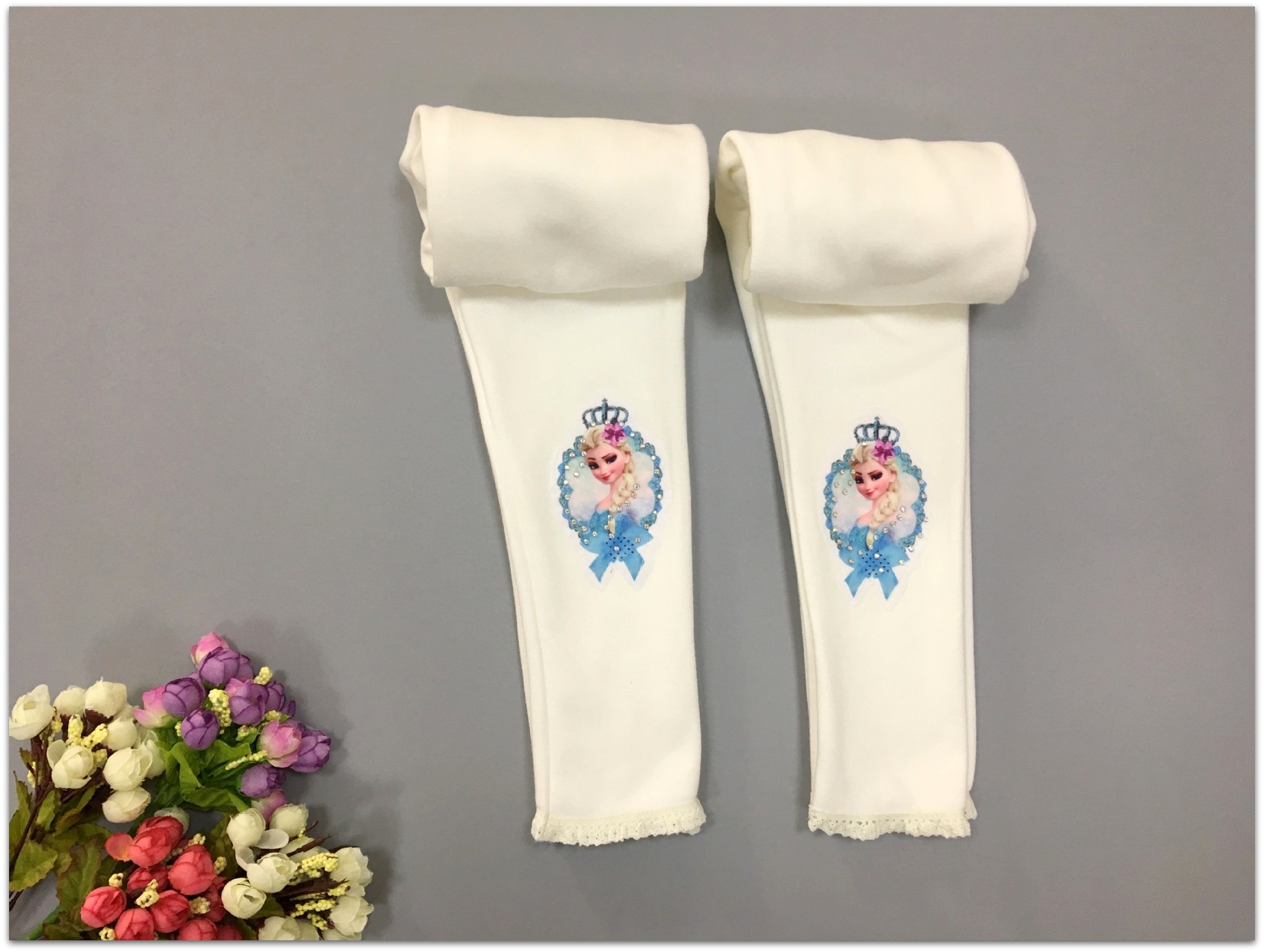 Dětské LEGÍNY FROZEN Elsa 6068132-1 bílá 104/110