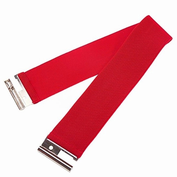 Luxusní elastický PÁSEK s kovovou přezkou GK010409-4 červená