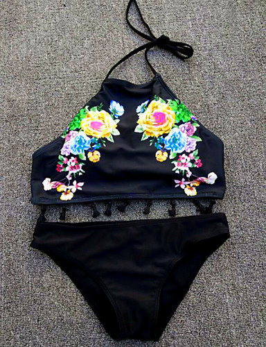 Dvoudílné PLAVKY LAMBADA 8101753-2 černá XS / 152