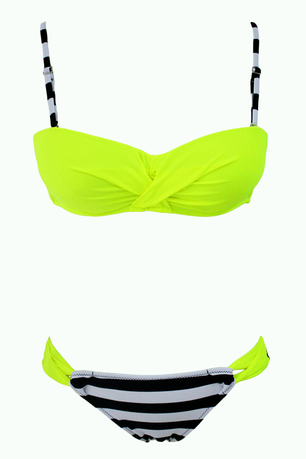 Dvoudílné dámské PLAVKY / BIKINY 80401842-2 neon zelená L / XL