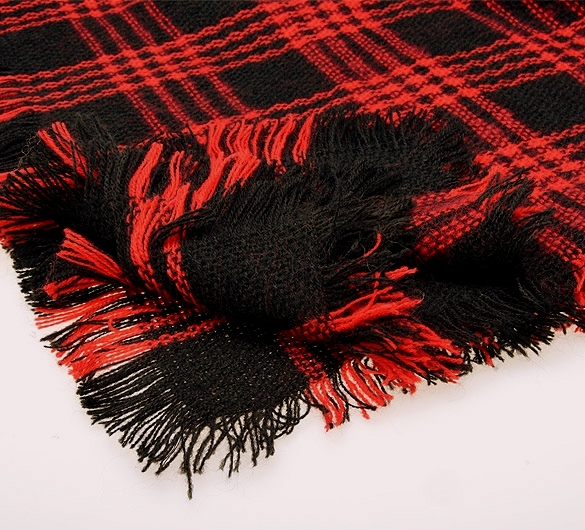 Šála/šátek BIG XXL černá/červená 145x145cm 7012671-2