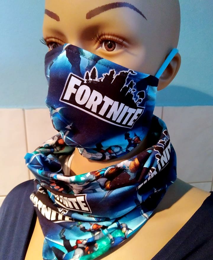 Chlapecký multifunkční nákrčník na krk, nos a ústa FORNITE 220099-3 modrá