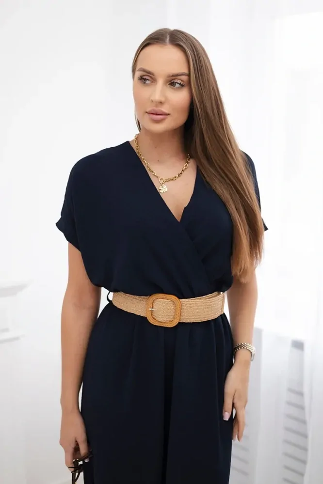 Kesi dámské šaty s páskem 6012F-21 modrá