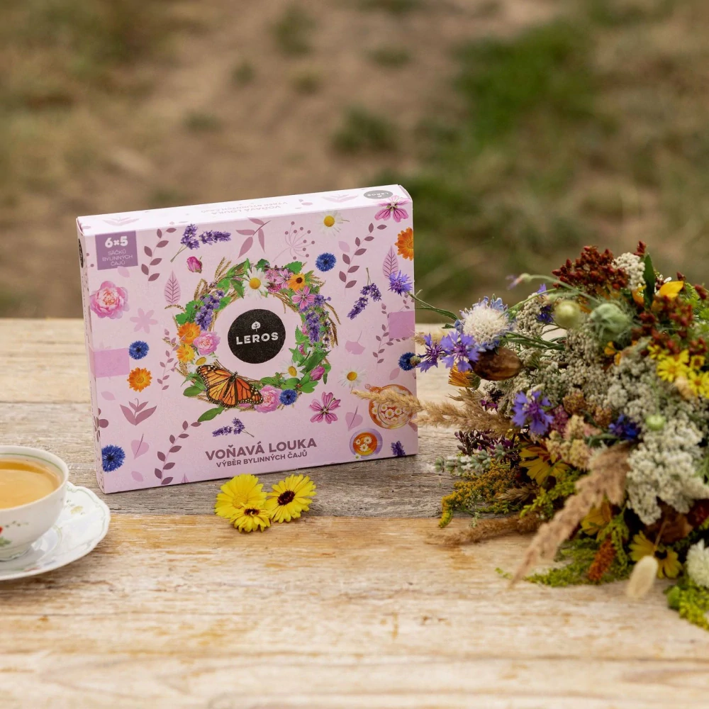 LEROS Dárková kazeta Voňavá Louka 6x5 ks - celkem 30 kusů - výběr bylinný čajů
