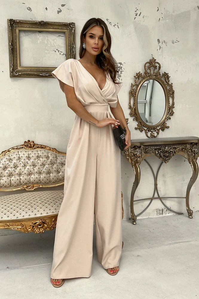 Bicotone Dámský elegantní overal 289-21 béžová XXL