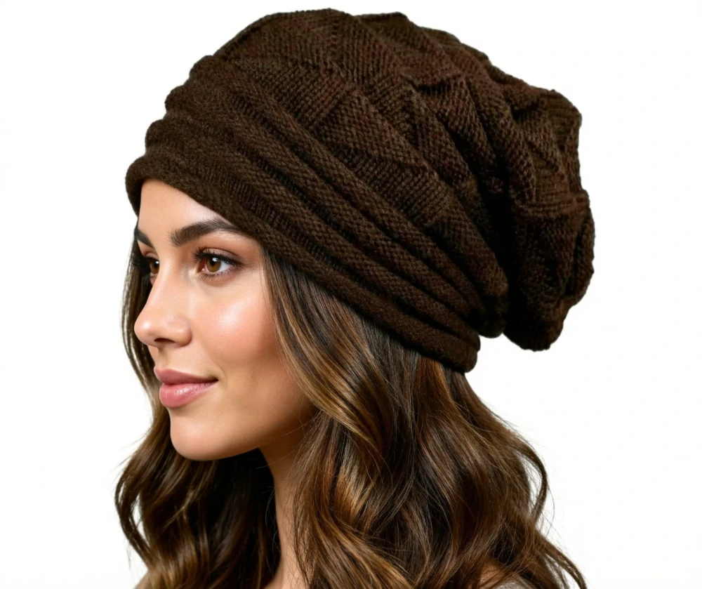 F4H Pletená čepice hnědá Houmles unisex 7027862-4