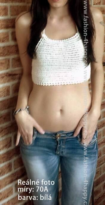 SEXY TOP háčkovaný 125443-3 žlutá UNI XS/S/M 
