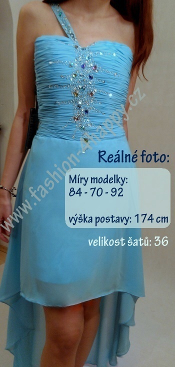 Luxusní společenské ŠATY FROZEN GRACE KARIN CL6198 modrá S