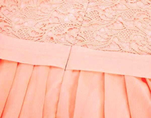 Plesové ŠATY MINI s krajkou 33771-3 lososově růžová M/L