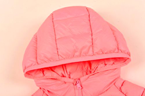 Dětská ULTRA LIGHT péřová bunda s kapucí UNISEX 9901750-5 růžová 134/140