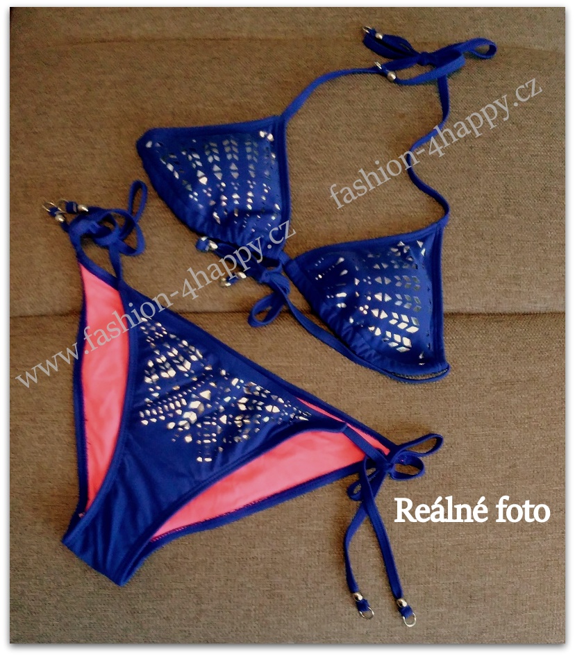 Dvoudílné dámské PLAVKY / BIKINY 14102151-3 modrá M