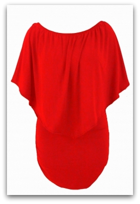 LETNÍ MINI ŠATY dvouvrstvé 1228201-10 červená XS/S/M
