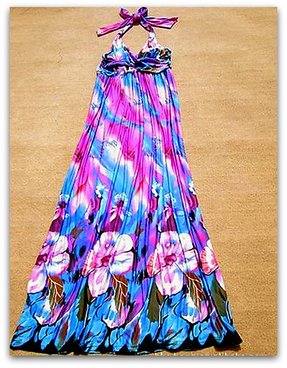 SEXY dlouhé ŠATY LÉTO 974629-3 vzor S/M