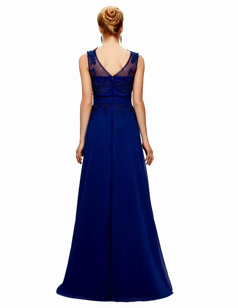 Grace Karin šaty dlouhé GK 7555-6 modrá S