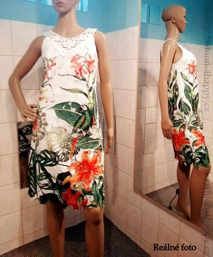 101 IDEES dámské krajkové ŠATY vzor Mandala ARA 331158-1 bílá L/XL + reálná fota