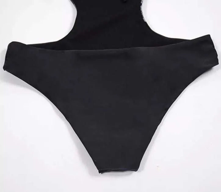 SEXY jednodílné PLAVKY MONOKINY 14122651-2 černá S / M 