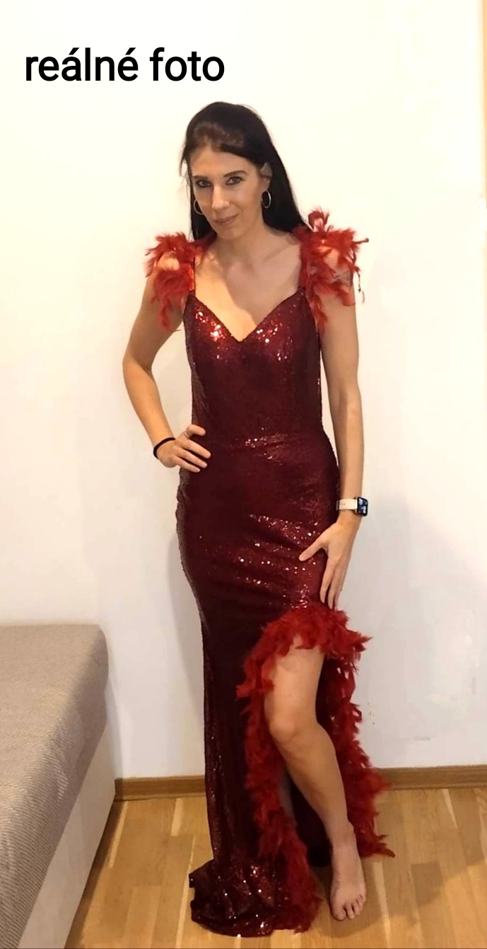 Fashion-4happy Společenské šaty LATINA 30900214-1 vínová S