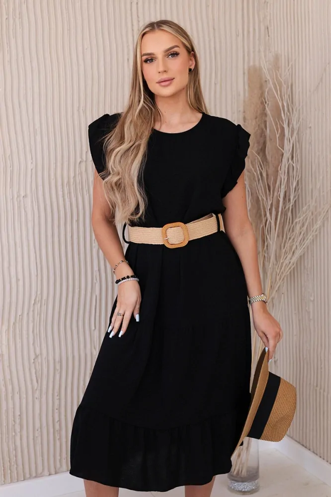 Kesi dámské šaty s páskem 5997-2 černá