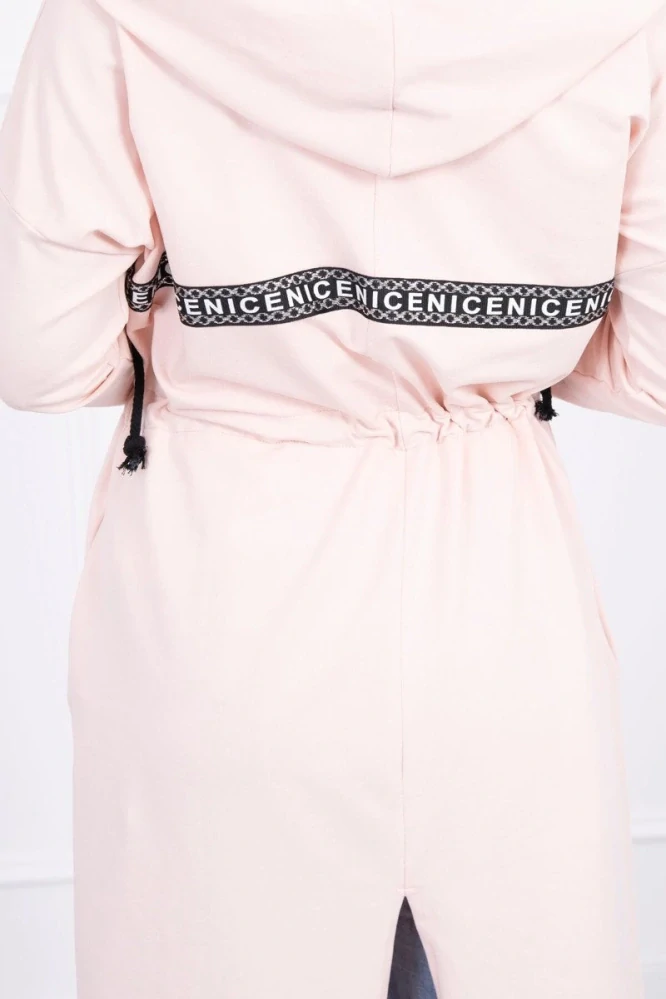 Dámská dlouhá MIKINA / BUNDA kardigan OVERSIZE 8998-1 růžová - univerzální S/M/L