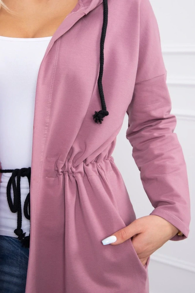 Dámská dlouhá MIKINA / BUNDA kardigan OVERSIZE 8998-101 sytě růžová - univerzální S/M/L