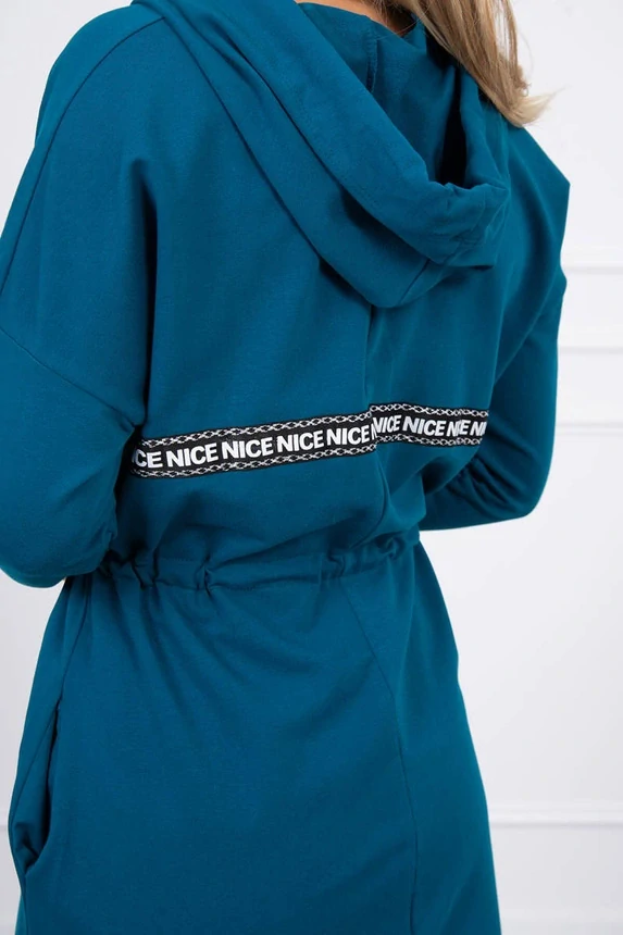 Dámská dlouhá MIKINA / BUNDA kardigan OVERSIZE 8998-3 modrá - univerzální S/M/L