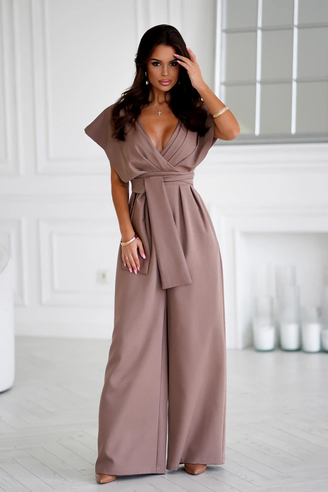 Bicotone Dámský elegantní overal 289-22 hnědá M