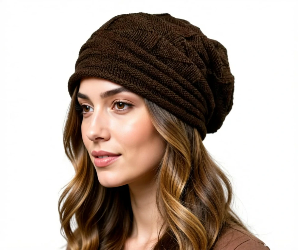 F4H Pletená čepice hnědá Houmles unisex 7027862-4