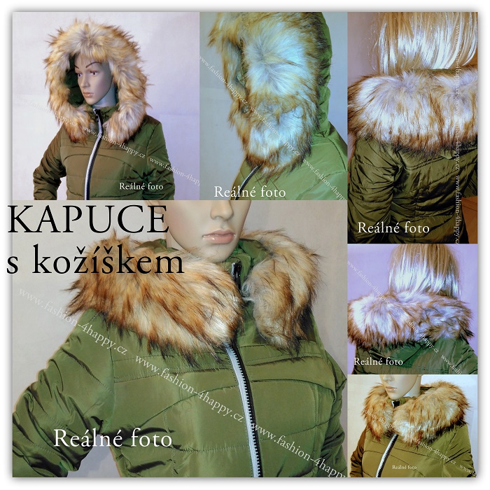 Zimní prošívaná bunda PARKA dlouhá s kapucí JAPAN style 762318-1 černá XS/S