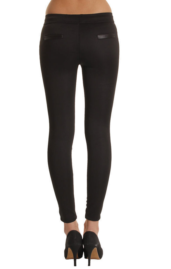 Dámské kalhoty LEGÍNY imitace kůže 736417 černá S/M/L