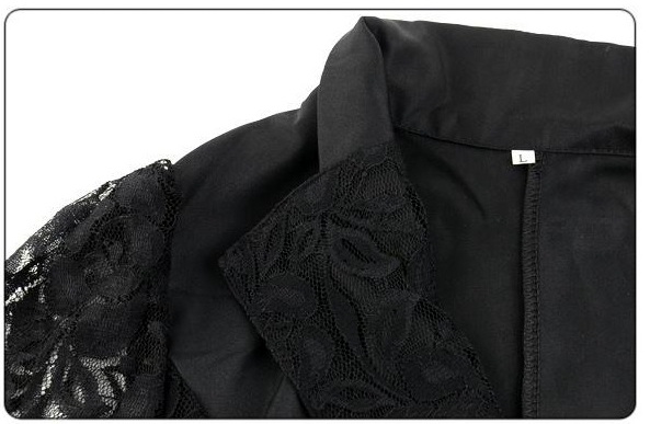 Elegantní dámské SAKO s krajkou 718438-2 černá M