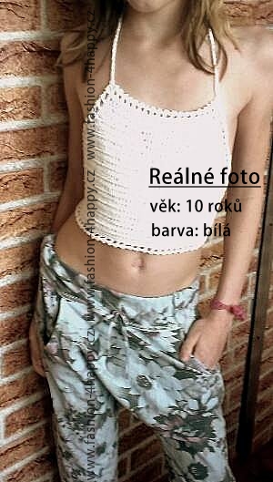 SEXY TOP háčkovaný 125443-3 žlutá UNI XS/S/M 