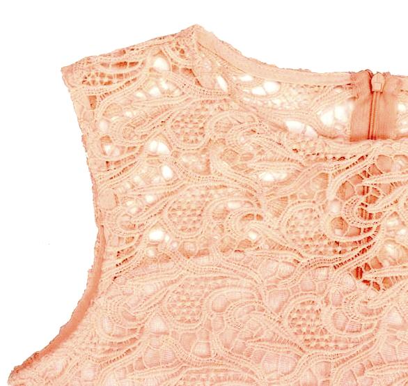 Plesové ŠATY MINI s krajkou 33771-3 lososově růžová M/L